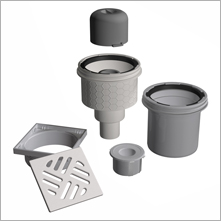 Floor drain support with fire-protection